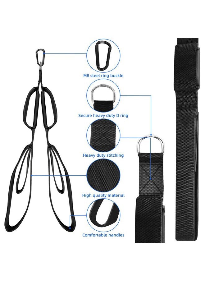 Topfinder Tricep 3 in 1 Pull Down Rope Cable Machine Attachimetn Handle Strap Long Triceps Rope with Two Grip Position for Cable Curls, Face Pulls, Over Head tricep (3 in 1 Black)  - Image 3