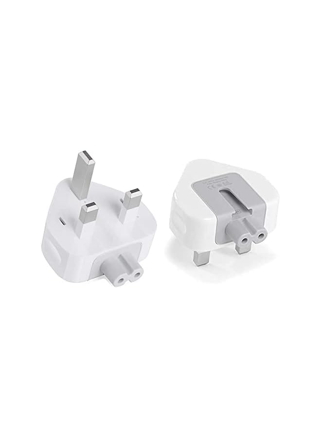 promass AC Power Adapter UK/EU/US Wall Folding Plug Duck Head Charge Adapter UAE Standard Plug Duck Head for MacBook Pro/MacBook Air/Mac iBook/iPhone/iPod/etc (2 Pack) (UK Plug) - Image 2