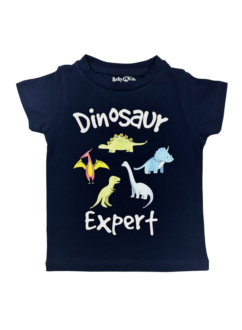 Baby Co. Dinosaurs & Shark Graphic Cotton T-shirts  (2 Pack)  - Image 3