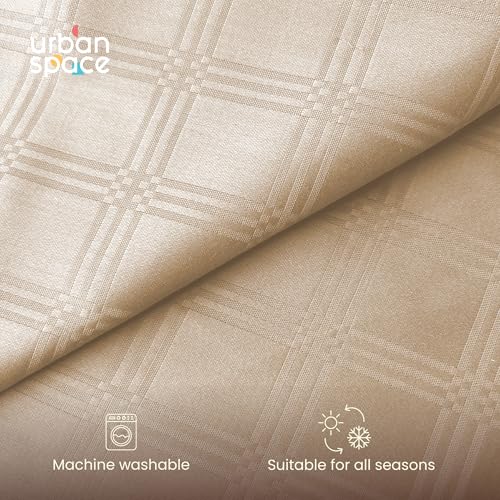 Urban Space 100% Cotton 300TC Jacquard bedsheets for King Size Bed, Pure Cotton Bedsheet King Bed, Checks bedsheet King Size with 2 Pillow Covers (108 x 108 Inches, Soft Mauve Checks) - Image 5