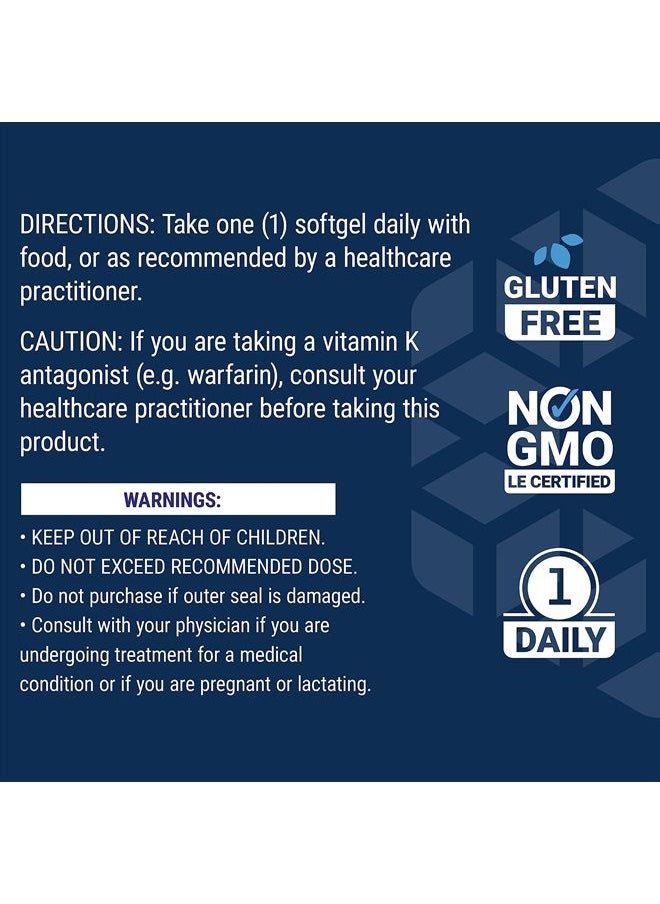 Life Extension - Super K – Vitamin K1 and Two Forms of K2 for Bone, Heart, and Arterial Health - Gluten-Free, Once Daily, Non-GMO - 90 Count (Pack of 1) - Image 1