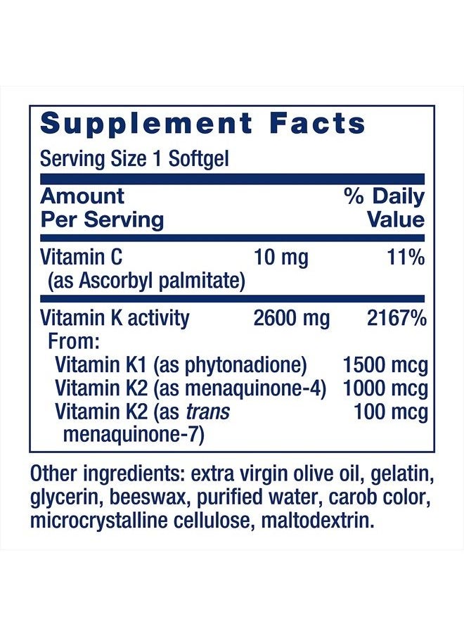 Life Extension - Super K – Vitamin K1 and Two Forms of K2 for Bone, Heart, and Arterial Health - Gluten-Free, Once Daily, Non-GMO - 90 Count (Pack of 1) - Image 1