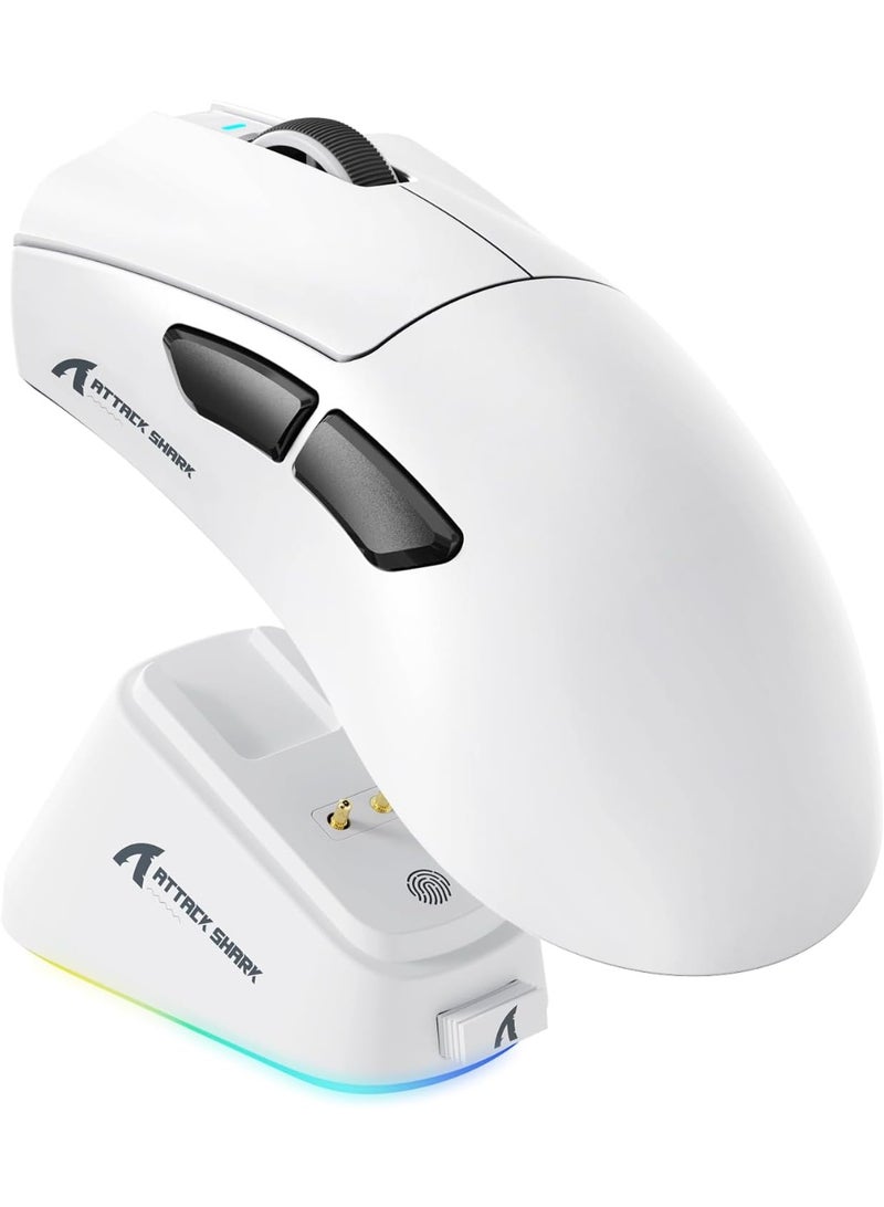 Attack Shark V3 Pro Wireless Gaming Mouse with Magnetic Charging Dock, 25,000 DPI PAW3311 Sensor, 62g Ultra-Lightweight Esports Mouse, Tri-Mode Bluetooth, 2.4GHz & Wired Connectivity, Programmable Gaming Mouse for PC, Mac & Laptop - Image 1