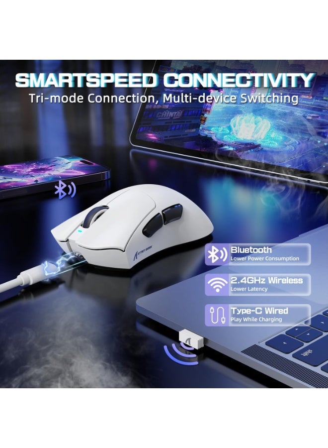 Attack Shark V3 Pro Wireless Gaming Mouse with Magnetic Charging Dock, 25,000 DPI PAW3311 Sensor, 62g Ultra-Lightweight Esports Mouse, Tri-Mode Bluetooth, 2.4GHz & Wired Connectivity, Programmable Gaming Mouse for PC, Mac & Laptop - Image 3
