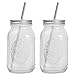 YSJILIDE Smoothie Cups Glass Mason Drinking Jar 24oz Smoothie Cups with Lid and Stainless Steel Straw Drinking Mugs Tea Cup Travel Mug Ideal for Juice Milk Pack Of 2 Clear - Image 2