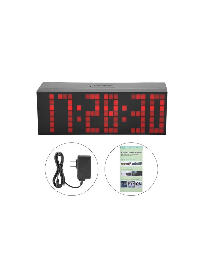 GGOOT 6 Digit Jumbo LED Digital Alarm Calendar Snooze Wall Desk Clock (red, 6-digit version)  - Image 2