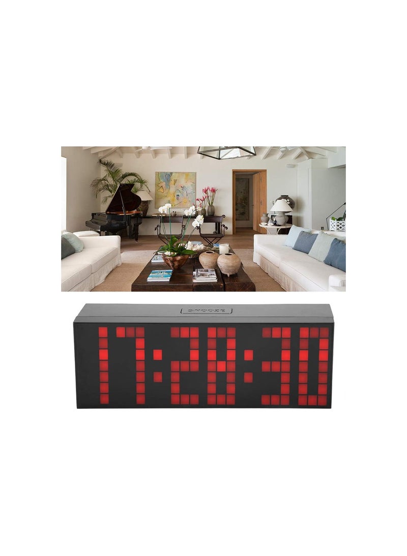 GGOOT 6 Digit Jumbo LED Digital Alarm Calendar Snooze Wall Desk Clock (red, 6-digit version)  - Image 3