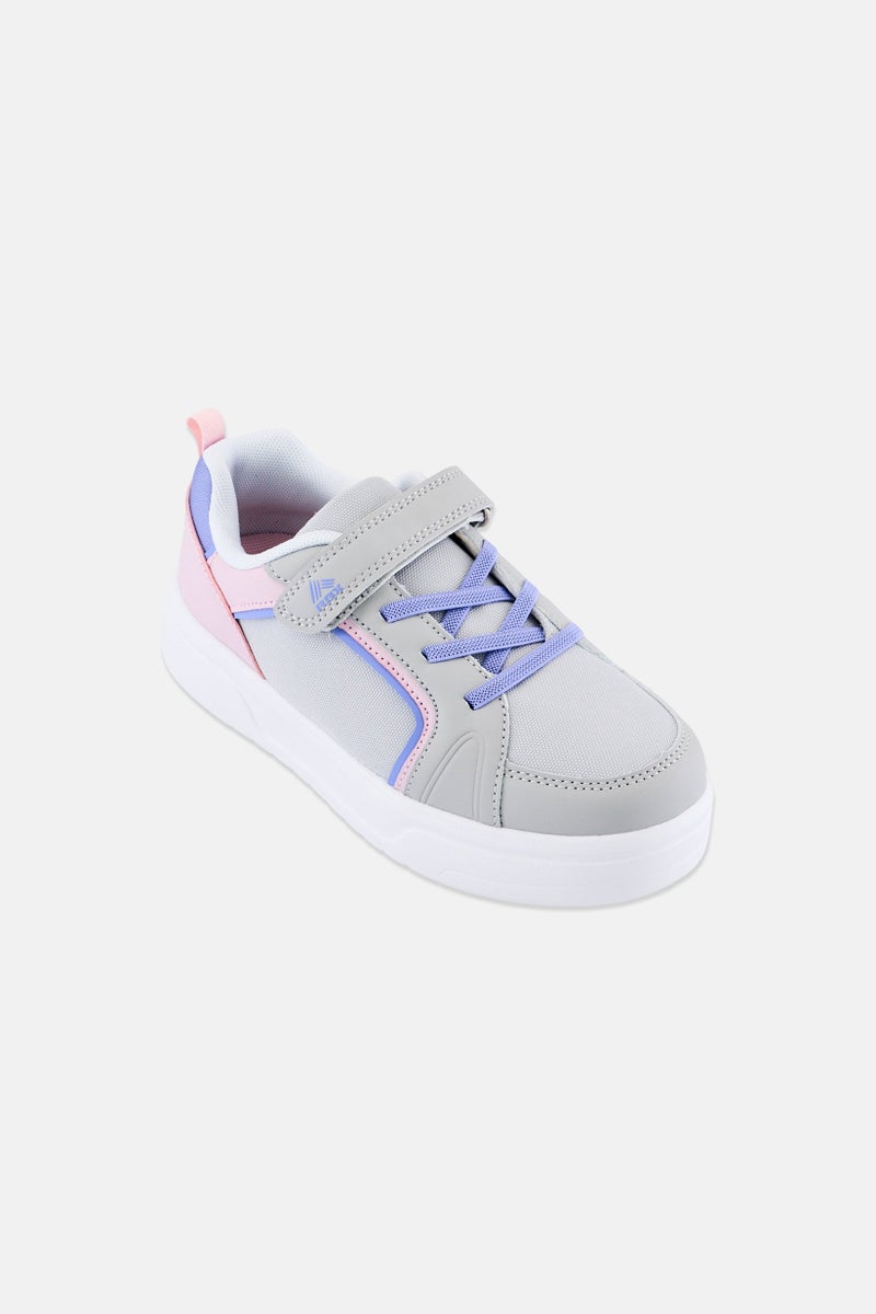 RBX Kids Girl Velcro Closure Outdoor Shoes, Light Grey - Image 1