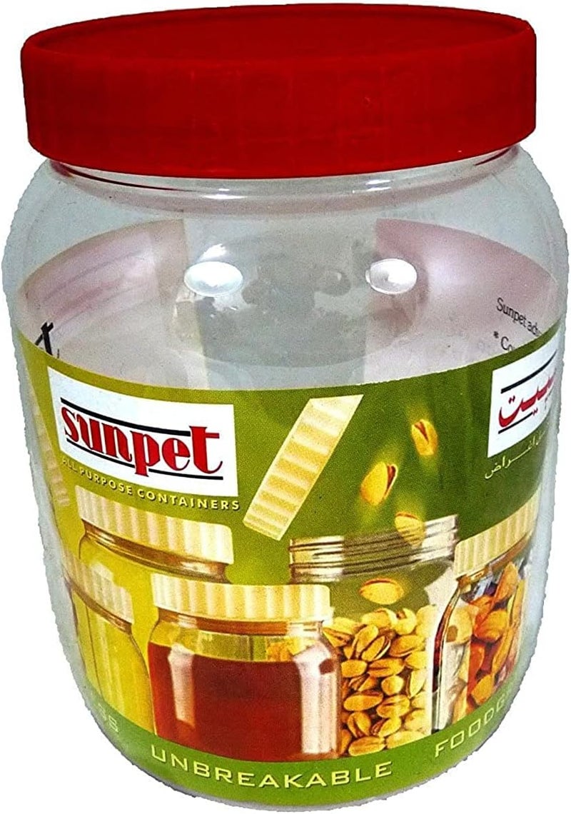 Sunpet Large Red Top Plastic Food Storage Canister Size 1500 ml - Image 1