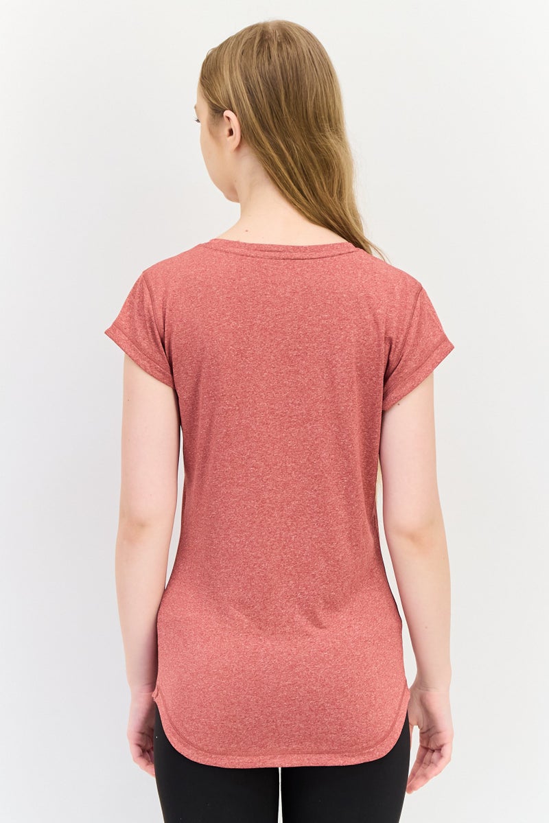 PUMA Women Regular Fit Short Sleeve Running T-Shirt, Heather Red - Image 2