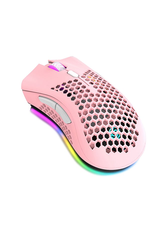ماوس ألعاب لاسلكي بإضاءة متعددة الألوان RGB وردي - Image 1