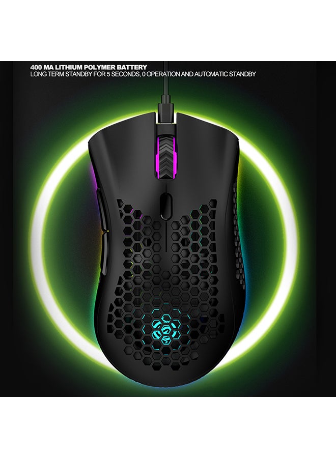ماوس ألعاب لاسلكي بإضاءة متعددة الألوان RGB وردي - Image 5
