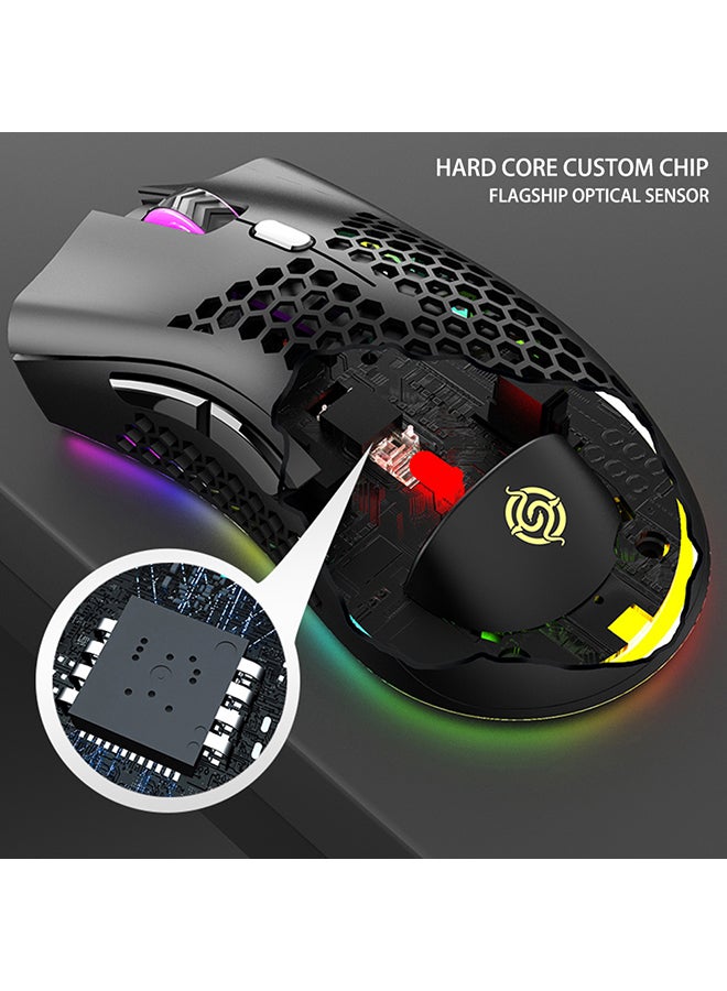 ماوس ألعاب لاسلكي بإضاءة متعددة الألوان RGB وردي - Image 3