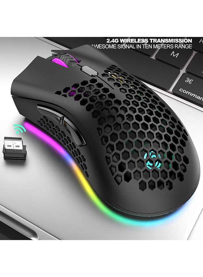 ماوس ألعاب لاسلكي بإضاءة متعددة الألوان RGB وردي - Image 4