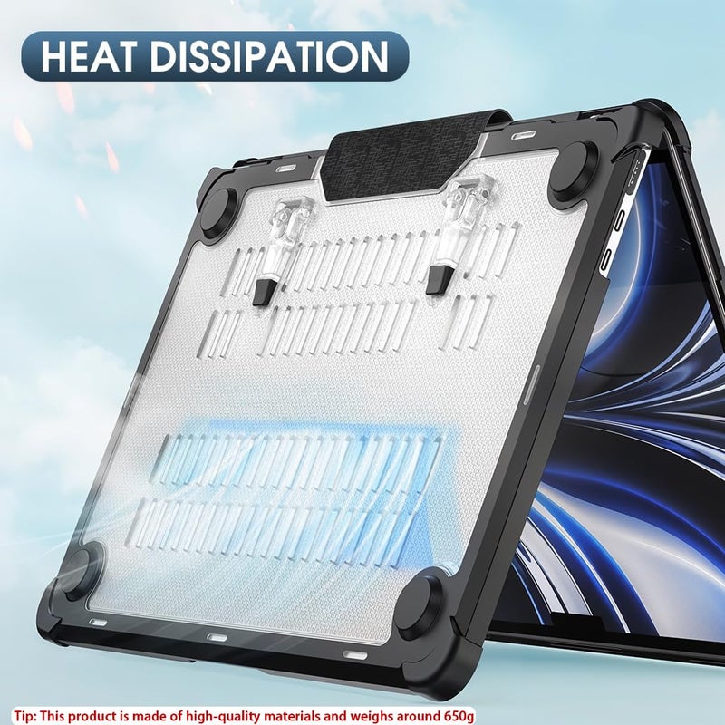 HASTHIP غطاء حقيبة لابتوب HASTHIP متوافق مع ماك بوك برو 14 بوصة M4 A3112 A3185 A3401 M3 A2918 A2992 M2 A2779 M1 A2442 غلاف صلب مع أرجل مرتفعة، غطاء ماك بوك مقاوم للصدمات، أسود - Image 5