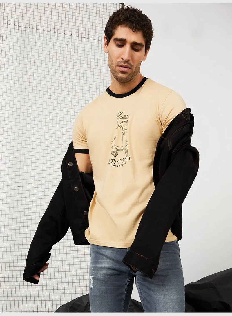 Styli Iwabe Yuino Anime Back and Front Print Ringer T-shirt