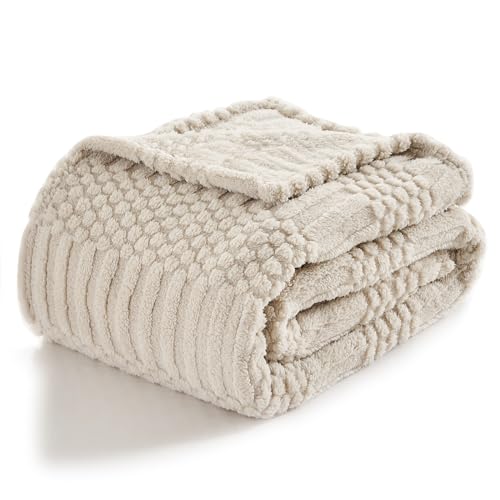lifein Throw Blanket for Couch-Soft Boho Bed Throw Blanket,Beige Fleece Cute Tan Fluffy Lightweight Cozy Blanket for Spring(50x60,Khaki) - Image 1