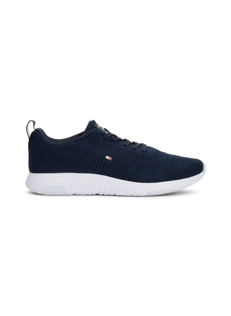 TOMMY HILFIGER Men's Signature Knitted Sneakers - Polyester, Blue