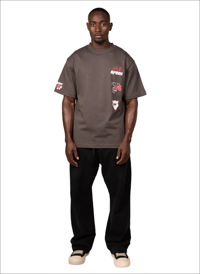 تنجيم سكواد تي شيرت فاست بريد - رمادي