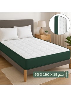 F.A.M.S High-Density Foam Mattress – 15cm Thick, Premium Foam Layers with Breathable Turkish Cotton Fabric – Orthopedic Support, Moisture-Wicking, No Flip Design – Size 90 x 190 x 15 cm  - Image 1