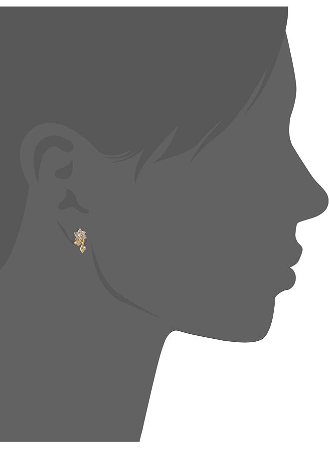 Estele 24 Kt Gold Plated Leaf American Diamond Necklace Set for Women - Image 5