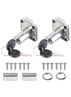 SANMUGEED Cam Lock 32mm, 2 PCS Security Cabinet Lock with Key Different Cupboard Lock for Furniture Cabinet Mailbox Drawer Household Office  - Image 1