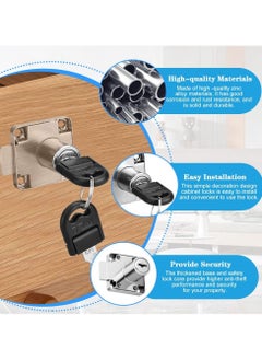 SANMUGEED Cam Lock 32mm, 2 PCS Security Cabinet Lock with Key Different Cupboard Lock for Furniture Cabinet Mailbox Drawer Household Office  - Image 5