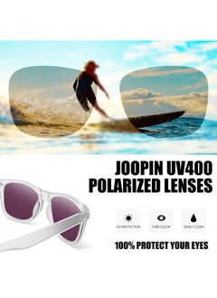 Joopin Oversized Square Sunglasses Matte Clear Frame Polarized Sun Glasses Uv400 Protection Mirrored Green Shades For Women Men Sunnies  - Image 3