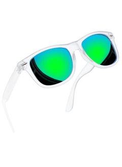 Joopin Oversized Square Sunglasses Matte Clear Frame Polarized Sun Glasses Uv400 Protection Mirrored Green Shades For Women Men Sunnies  - Image 1