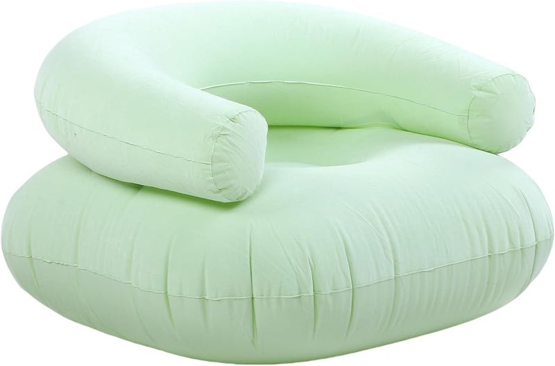 Haofy Inflatable Lounge Chair, Portable Air Sofa with U Shape Design for Indoor Outdoor Use, Soft Flocking Blow Up Couch Supports 198 Lbs, Ideal for Beach Pool Camping Backyard (Green) - Image 2