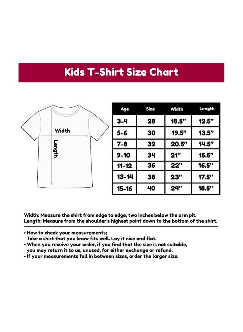 Boy's World Health Day T-Shirt-Short Sleeve Tshirt 100% Cotton Fabric|Round Neck Tshirt For Boys|Ideal For World Health Day Celebrations.