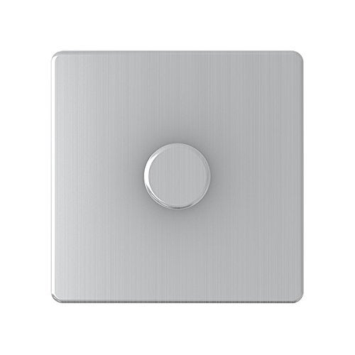 Generic Alliance Electrical AET SL1GDIM10 Screwless Satin Chrome Flat 1 Gang Dimmer 1000W 