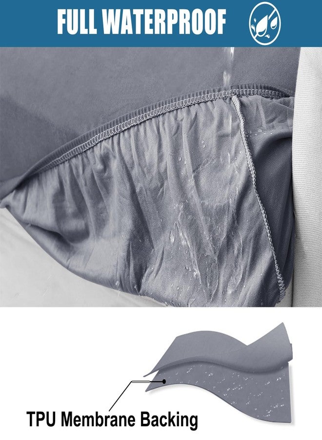 Smiry Waterproof Couch Cushion Covers, Stretch Washable Sofa Cushion Cover, Soft Sofa Slipcover Elastic Non-Slip Furniture Protector for Pets, Kid (Large, Grey) - Image 2