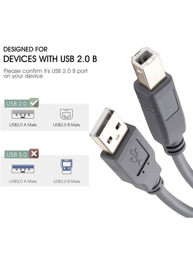 تايمي كيبل USB عالى السرعة لتوصيل جهاز الكمبيوتر  بالطابعة 1.5 متر رمادي  - Image 3