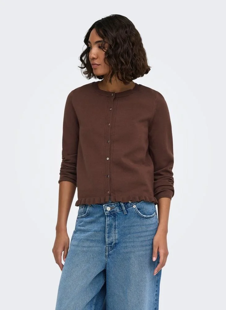 Casual Frill Buttoned Cardigan