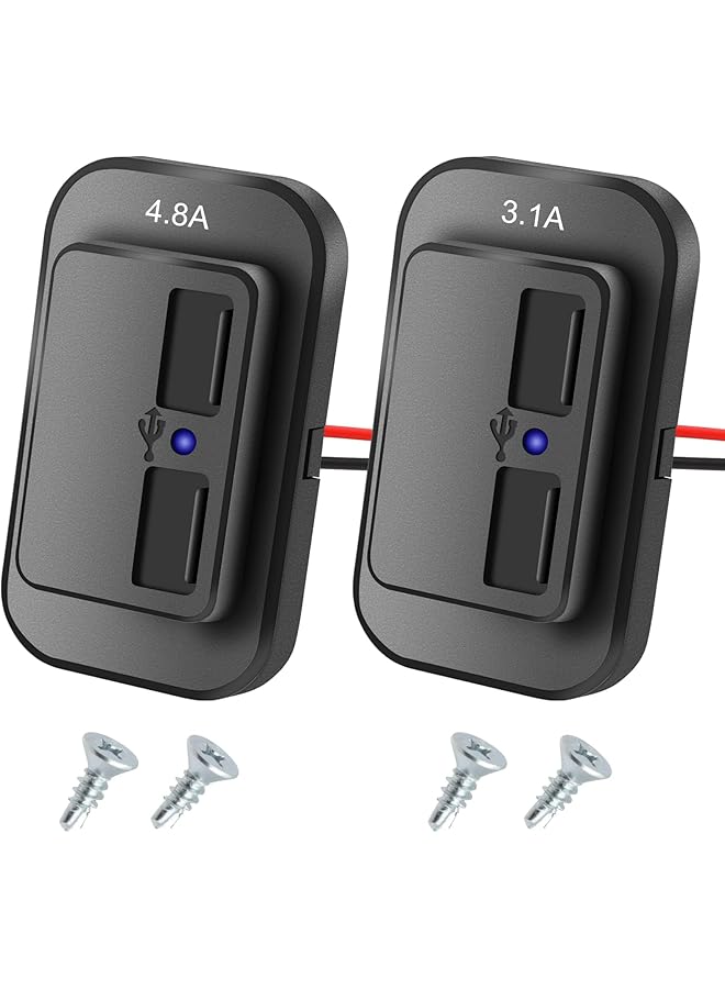 إكسفور منفذ USB، شاحن سيارة بمنفذ USB للسيارات الترفيهية، حامل لوحة أنثى بمنفذ USB مزدوج للسيارات الترفيهية، للسيارات والحافلات والقوارب والمركبات البحرية والشاحنات وعربات الجولف - Image 1