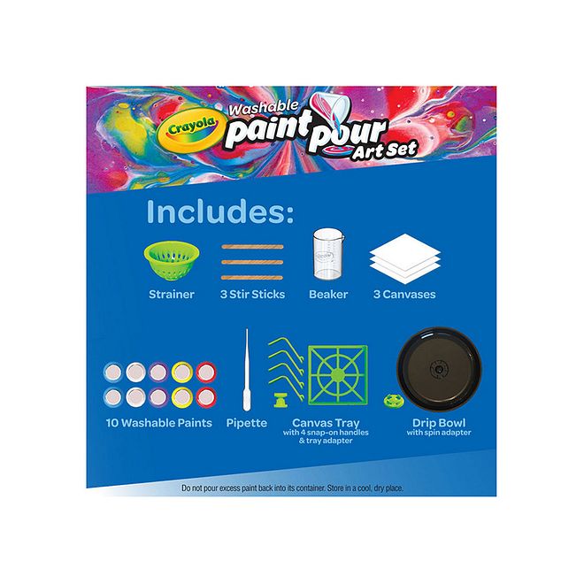Crayola مجموعة فن الطلاء القابلة للغسل من كرايولا للأعمار من 8 سنوات، مجموعة طلاء سهلة وآمنة وغير سامة، تشمل 10 ألوان، 3 لوحات قماشية، صينية وإكسسوارات - Image 3