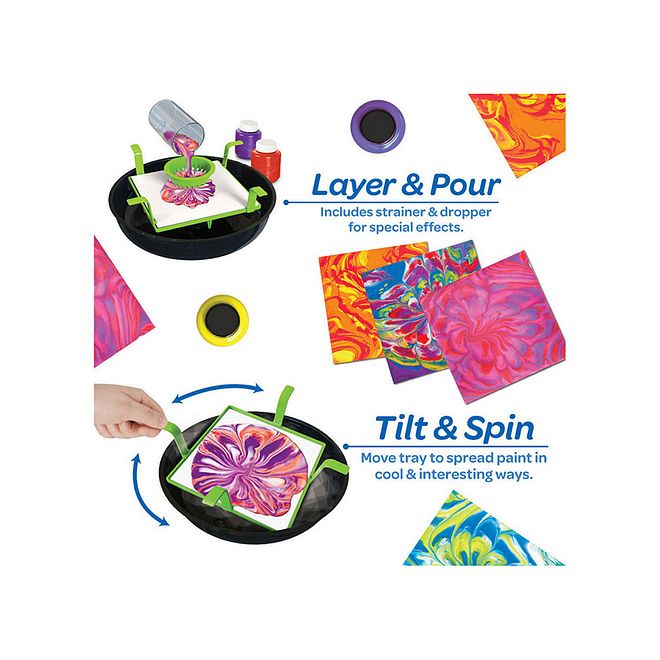 Crayola مجموعة فن الطلاء القابلة للغسل من كرايولا للأعمار من 8 سنوات، مجموعة طلاء سهلة وآمنة وغير سامة، تشمل 10 ألوان، 3 لوحات قماشية، صينية وإكسسوارات - Image 2