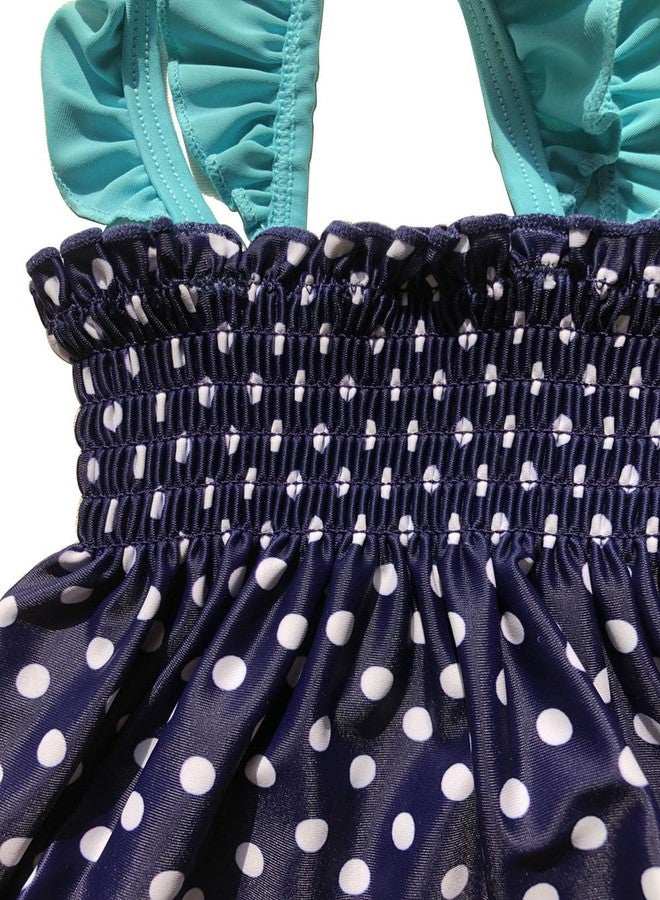 glcsisi Baby Girls Bikini 3-Set Polka Dots Tankini with Skirt SPF Summer Beach Wear Fluttering Sleeve Swim Shirt& Shorts 1-2t - Image 4