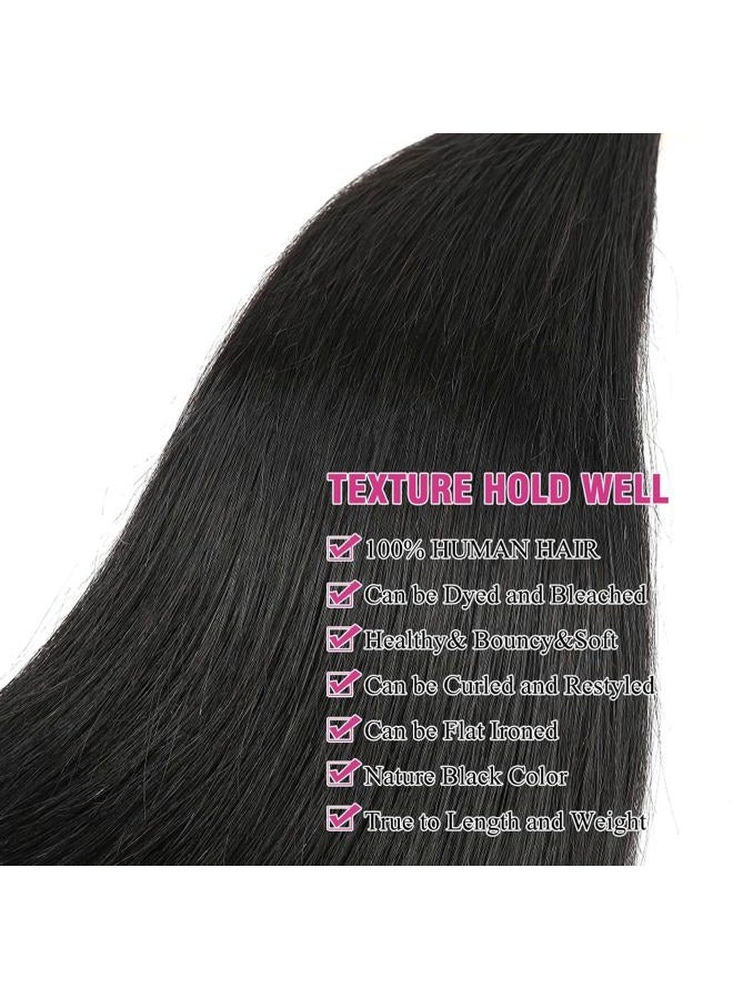 AUTTO Hair 8A Unprocessed Brazilian Virgin Hair Straight Remy Hair One Bundle 22inch Cheap Virgin Human Hair Extension Weft Natural Black Color (100+/-5g)/bundle Can be Dyed and Bleached - Image 4