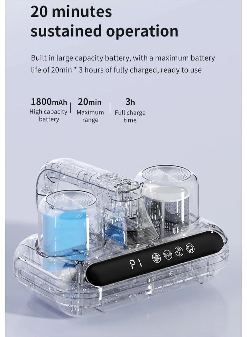 5 in 1 Cordless Mite Removal Household Bed Vacuum Cleaner with UV-C Light and Ultrasonic Technology, 10000pa Strong Suction, Low Noise, Mite Removal and Dust Removal Tool Electric UV Sterilizer. (Comes with 3 Filters) - Image 4