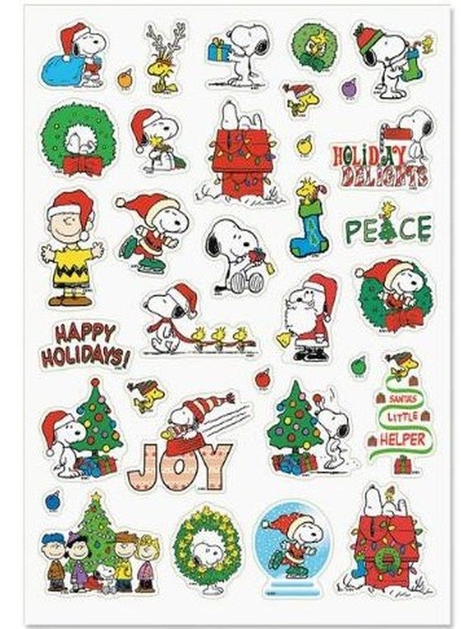 Peanuts Characters Beagle, Woodstock, Charlies Brown, Lucy Christmas Stickers, 34 Stickers - Image 2