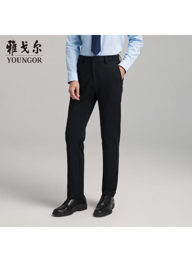 Youngor 2025 New Style [heat Retention And Warmth] Men's Elastic Easy-care Casual Tr Dress Pants, Black, L (175/80a) - Image 1