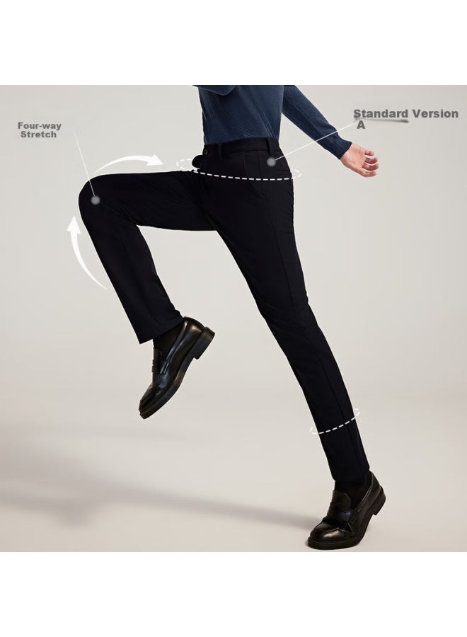 Youngor 2025 New Style [heat Retention And Warmth] Men's Elastic Easy-care Casual Tr Dress Pants, Black, L (175/80a) - Image 2