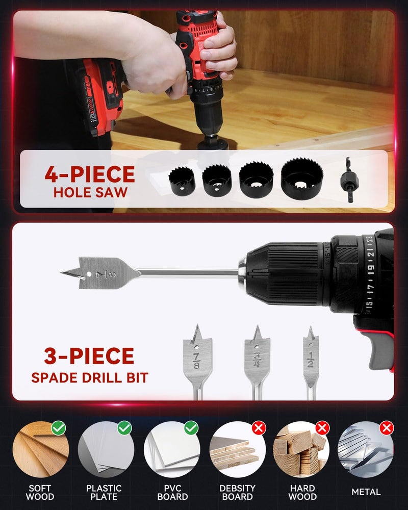 KingTool 400 Pcs Drill Bit Set - Drill Bits Screwdriver Bit Set Case with Drawer, Bit Set Designed for Various Drilling & Screw Driving Tasks for Metal, Wood, Masonry, Perfect for DIY Projects - Image 5