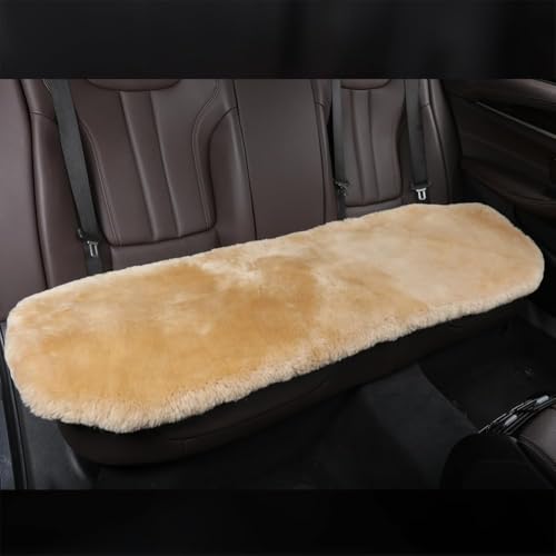 CottonFry Car Seat Cover/Pad, Soft Rabbit Fur Cover, Fluffy Plush Vehicle Protector Pad with Non-Slip Backing (Beige 2 Front 20x20, 1 Back 20x51) - Image 2
