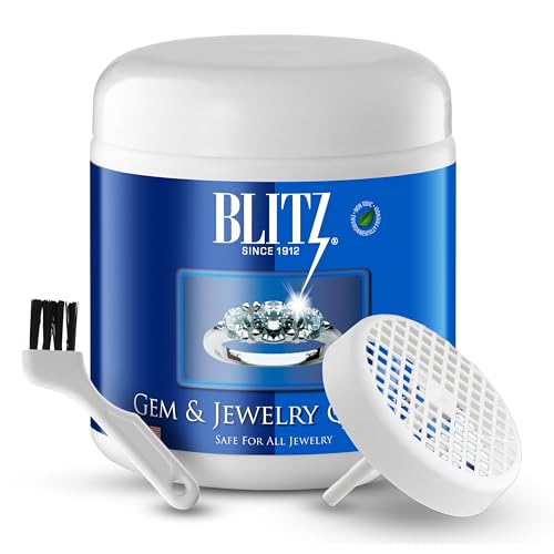 Blitz Gem & Jewelry Cleaner Cleaning Liquid for Gold, Silver, & Platinum Jewelry Cleans Precious & Semi-Precious Gemstones. Nontoxic, Non-Abrasive, & Planet Friendly, 8oz Jar With Concentrate Packet - Image 1