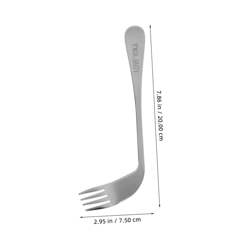 Ergonomic Angled Utensil Set Curved Spoon Fork Kit for Elderly and Bedridden Patients - Image 3