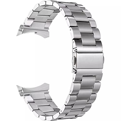 ACHOR ACH57 20MM No Gap Watch Straps Compatible for Samsung Galaxy Watch 5 Bands 44mm 40mm/ Pro 45mm/ Watch 4 Classic 46mm 42mm (HEAVY METAL [ SILVER ], 20MM [ NO GAP ROUND END ]) - Image 1