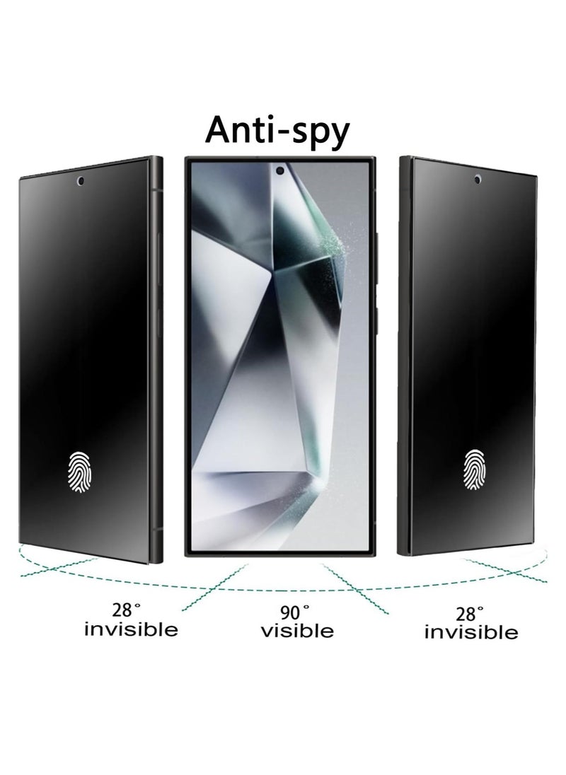2 Pack Matte Privacy Tempered Glass for Samsung Galaxy S24 Ultra Anti-glare Anti-Spy Screen Protector Anti-Peeping Film Support Finger Unlock 6.8 inch  - Image 2